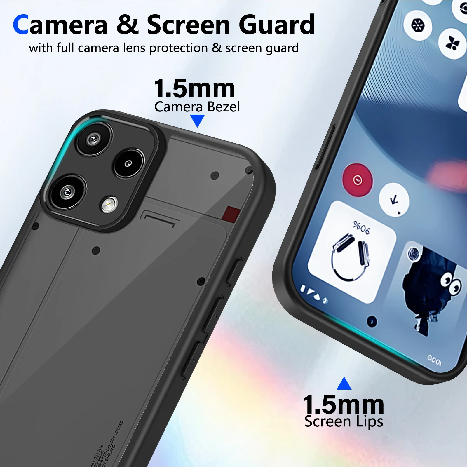 Matte Transparent Black Hard PC Protective Back Cover Shell