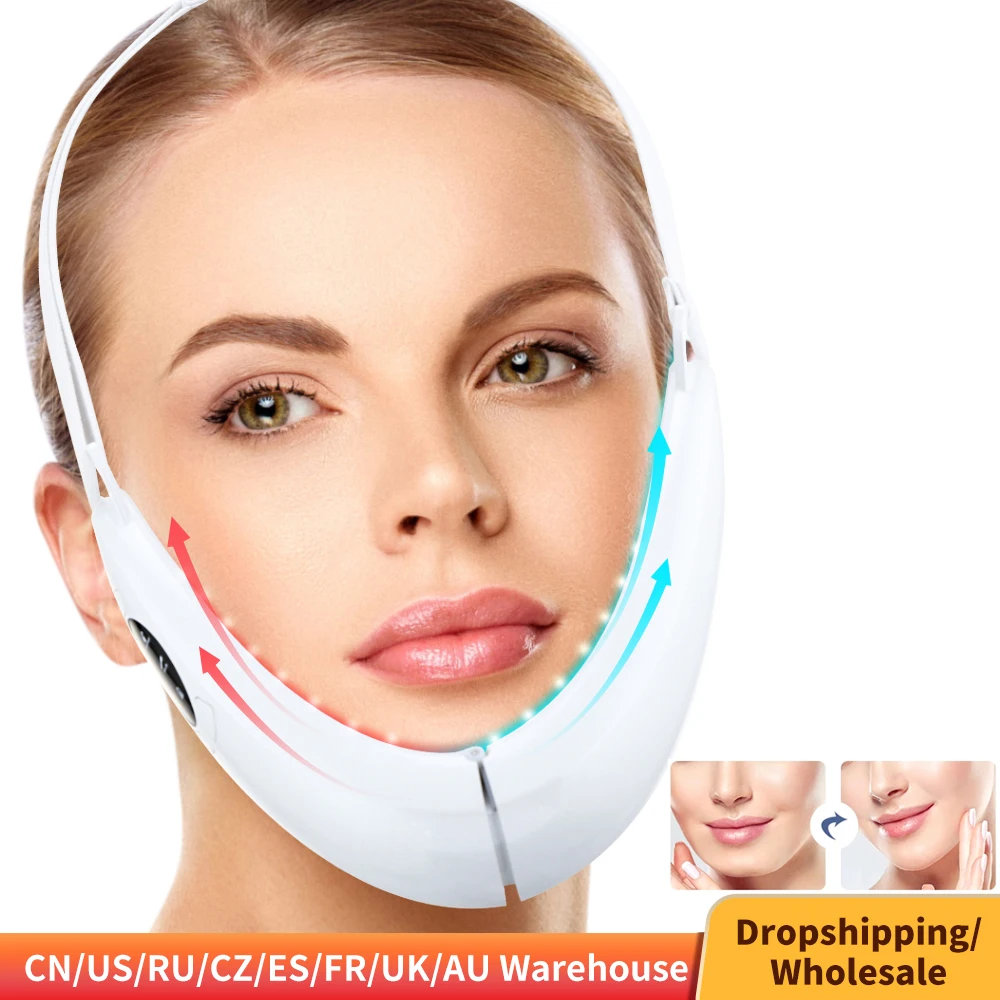 

Electric Facial Lifting Machine LED Photon Therapy Micro Current V-shape Face Lifter Chin Remover Beauty Facial Massager