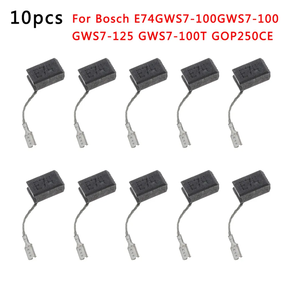 10pcs Carbon Brushes For Bosch E74/GWS7-100/GWS7-100 GWS7-125 GWS7-100T GOP250CE Motor Parts Carbon Fiber Brush 6.5×8×13mm