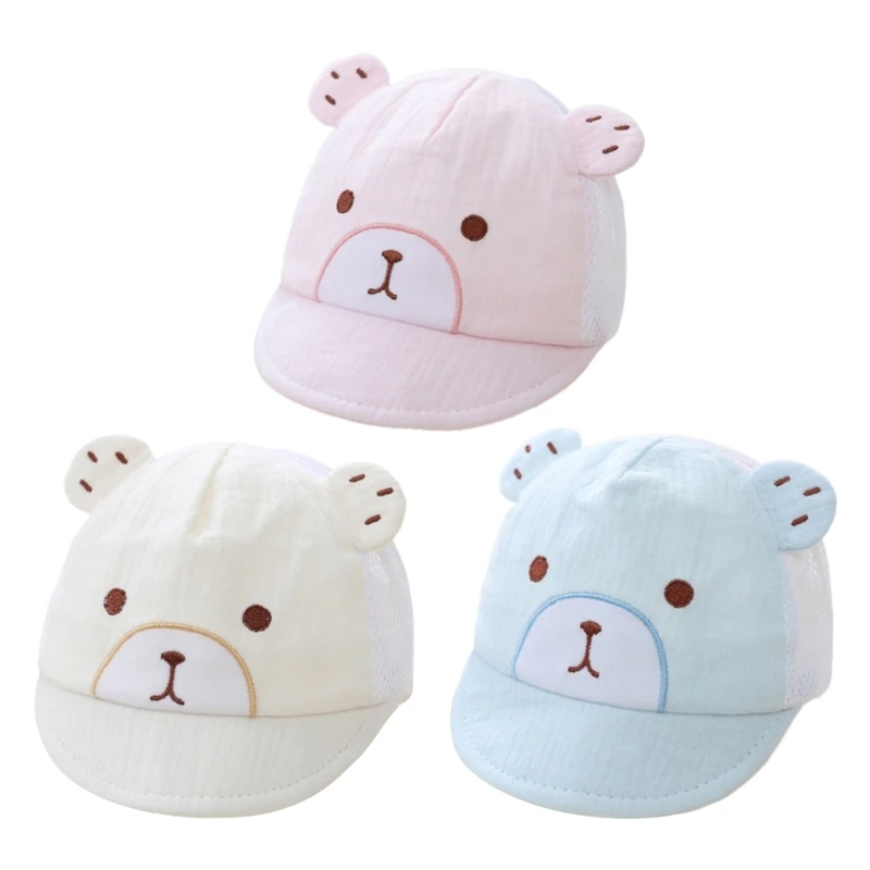 

Детская сетчатая шляпа с утиным языком, модная шляпа от солнца с милым медведем, ветрозащитная шляпа для мальчиков и девочек