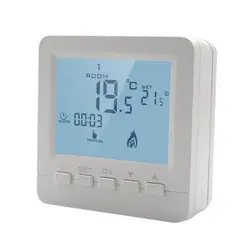 Programmable Thermostat with Backlight Wall Mount Temperature Controller Wall Mounted Fitting for Water Gas Boiler