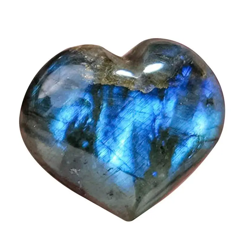 Labradorite Pocket Stone Labradorite Crystal A Forma Di Cuore Palm Stone Pocket Massage Worry Stone Pietra Tascabile Lucidata Minerale