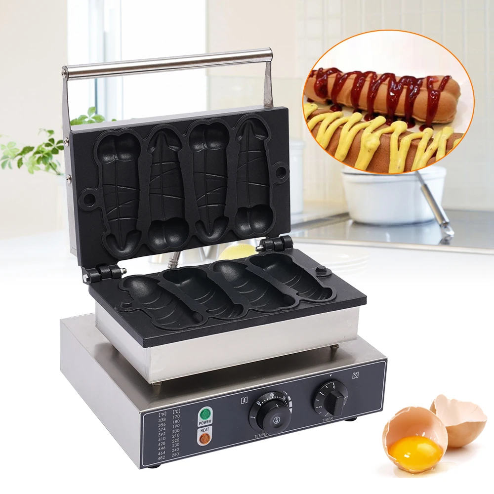 

Commercial Electric Hot Dog Baker Pene Hot Dog Waffle Maker Iron Machine 1.6kw