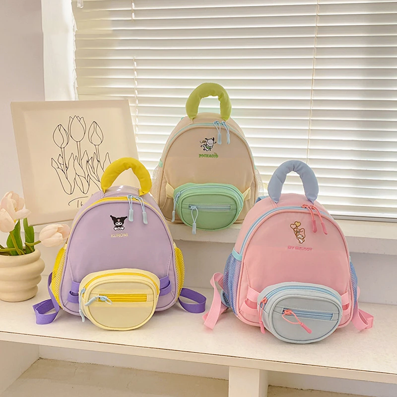 

2Pcs Sanrio Kawaii Anime My Melody Children Schoolbag Backpack Cute Cartoon Pochacco Kuromi Crossbody Bag Lovely Gifts for Girls