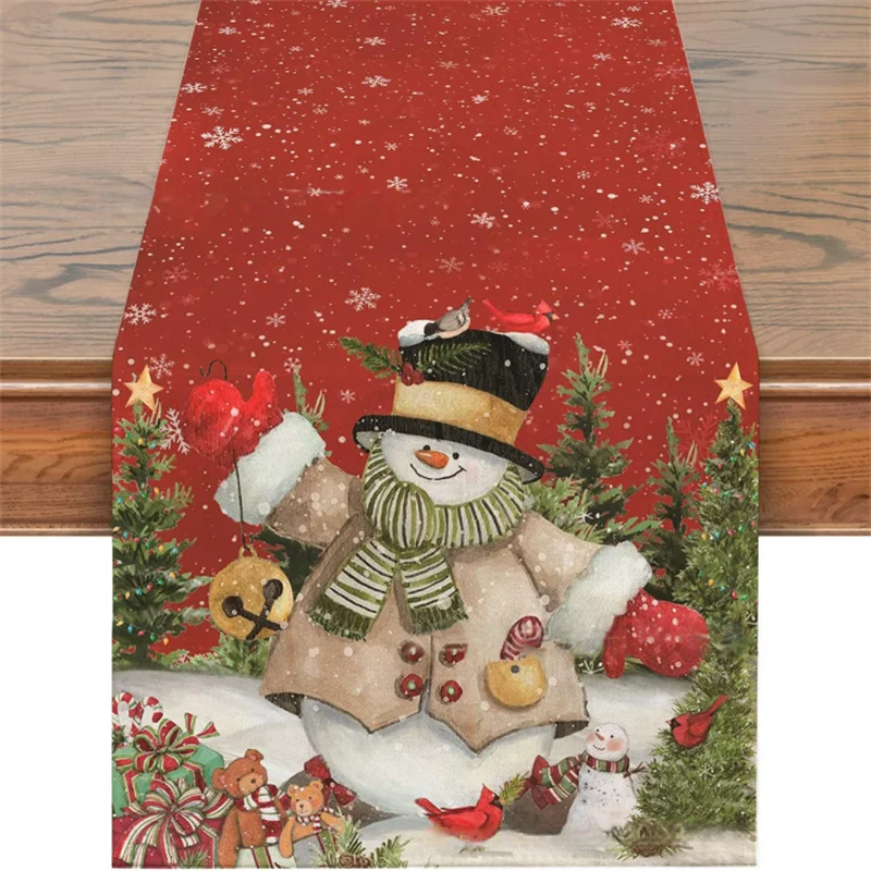 

Christmas Table Runner Merry Christmas Decorations For Home 2023 Cristmas Table Flag Cover Navidad Noel Gift New year Tablecloth