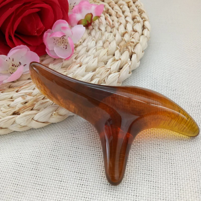 Amber Resin Wax Triangle Body Massager Gua Sha Acupuncture Shiatsu Tool Neck Leg Scraping Massage Trigger Point Therapy Massage