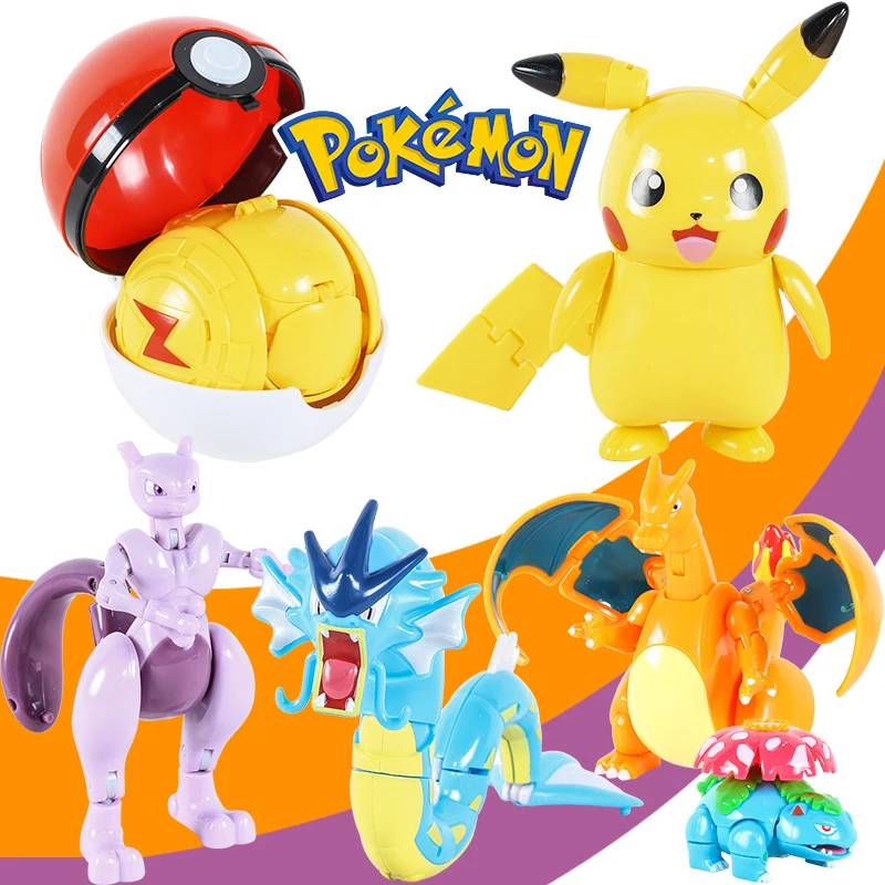 

Tomica Pokemon Ball Pocket Monster Pikachu Action Figure Pokemon Game Poke Ball Charizard Model Kids Boys Toy for Children Gift