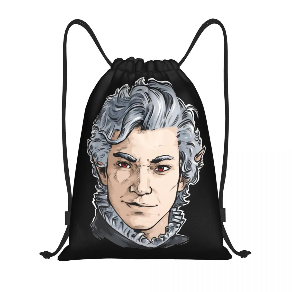 

Baldurs Gate Astarion Portrait Drawstring Bags Sports Backpack Gym Sackpack String Bags for Working Out