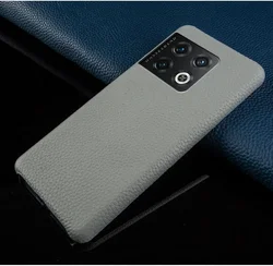 Luxury Real Genuine Leather Phone Case - Premium Back Cover Coque Capa for OnePlus Nord N100 (GRAY)