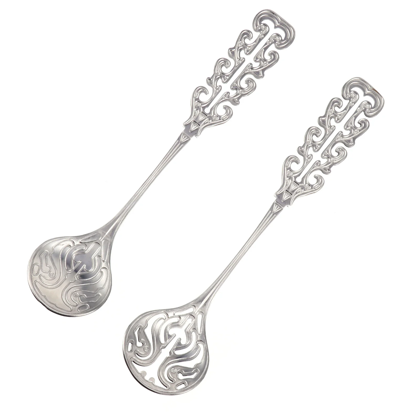 

2 Pcs European Style Coffee Spoon Scoop Dessert Spoons Stainless Steel Stirring