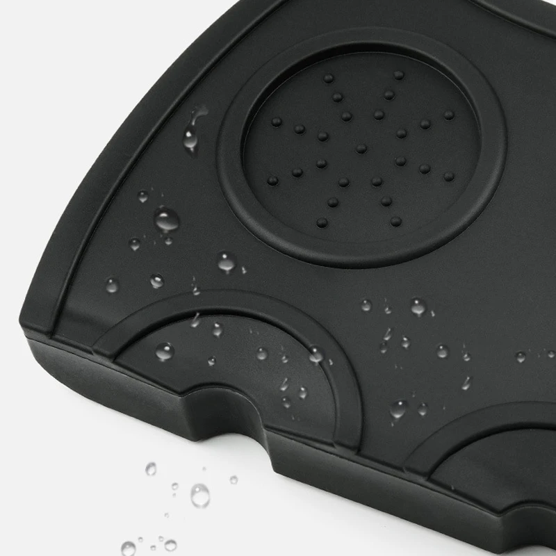 Description Picture 4 of itemSilicone Non-slip Mat Coffee Tamper Mat Tamping Rest Holder Corner Edge Pad Black Base Office Bar Shop Silicone Espresso Station
