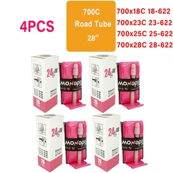 Ultralight TPU Bicycle Inner Tube with French Valve for 65mm with Patch kit (4PCS 700C 24g)