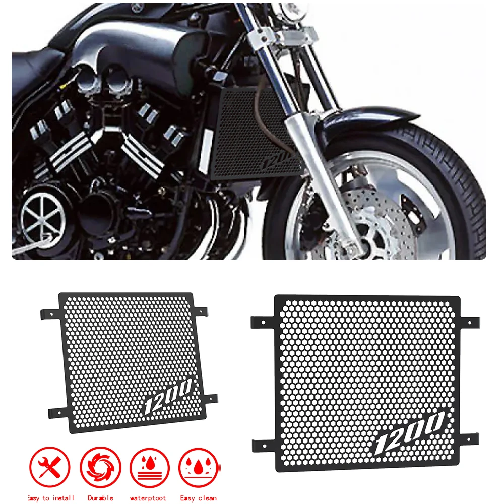 

Motorcycle Radiator Grille Guard Cover Protection FOR YAMAHA VMAX V-MAX 1200 1985-1999-2000-2001-2002-2003-2004-2005-2006-2007