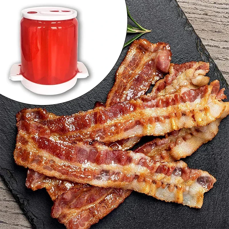 Bacon Grill Plastic Grill Bacon Rack Splatter-Proof Mess-Free Microwave Bacons High-Temperature Resistance Kitchen Meat Gadgets