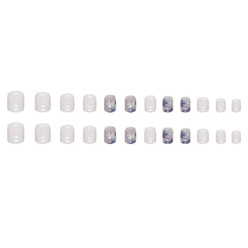 Press on Nails 24 Pcs Pink Gradient Glossy Artificial Finger Manicure Reusable False Nails nail polish