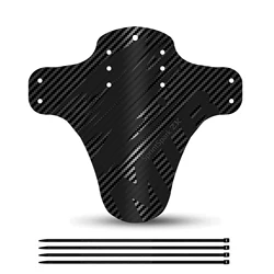 Upgraded Ultra - Light Carbon Pattern Bicycle Mudguards in Six Colors (Black)