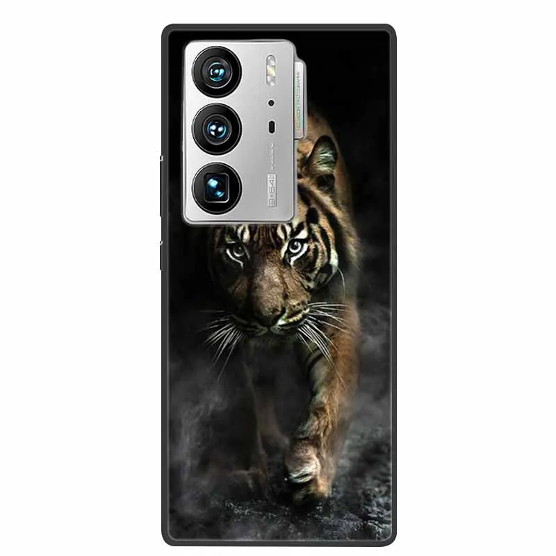 Animal Painted Silicone Soft Phone Case - Shockproof TPU Shell with Wolf Design