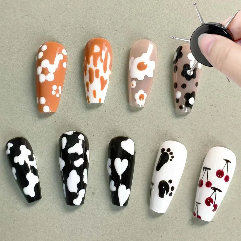 6 Head Nail Art Dotting Disc Drawing Liner Nails Drills Point UV Gel Nail Dot Painting Acrylic Salon Manicure Decoration Tools 5