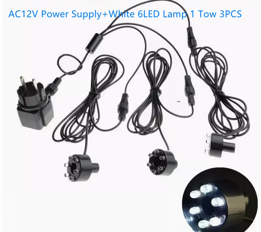 Description Picture 3 of itemUnderwater 3 in1 6-LED Light Ring For Fountain Fish Pond Water Garden AC12V adapter rockeries Decorative