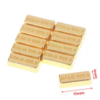 10pcs Miniature Model Doll House Accessories Mini Ruyi Gold Ingot Gold Bar Coin Model Decoration Doll House Simulation Decor 2