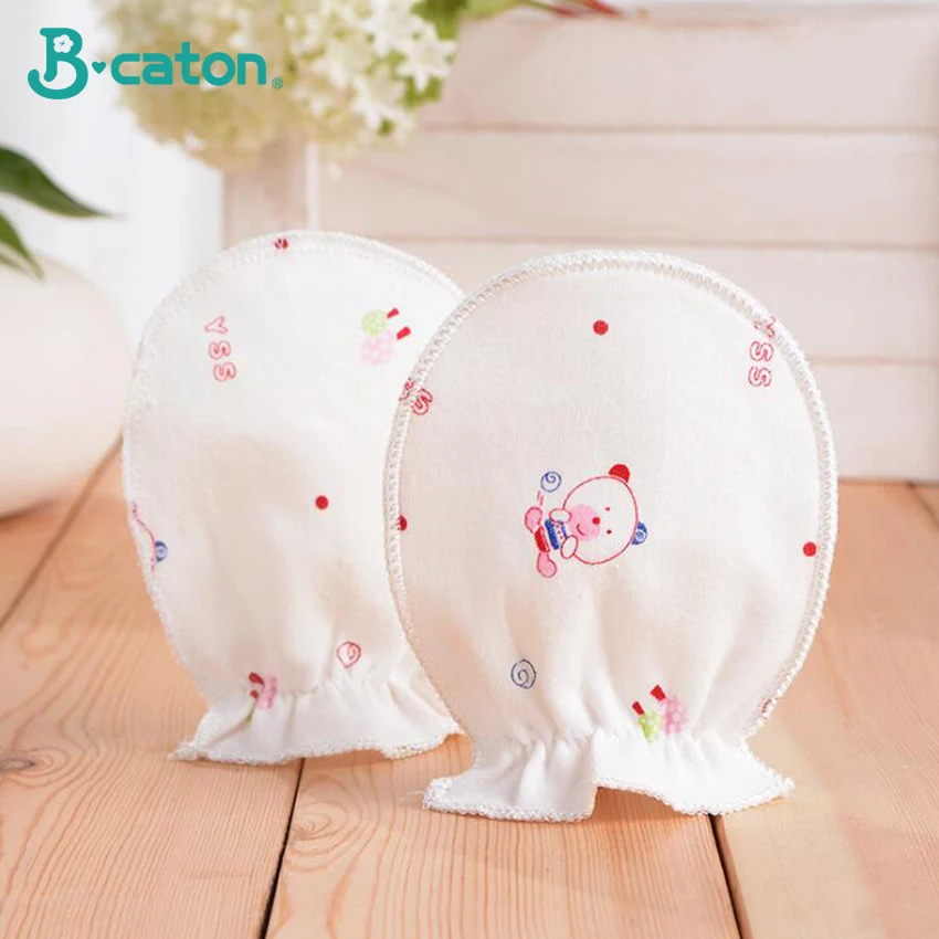 5Pairs Gloves Baby Cotton Protect Scratch Skin Anti-Grabbing Gloves Boys Girls Mittens Newborn Baby Soft Comfortable 0-6 Months 6