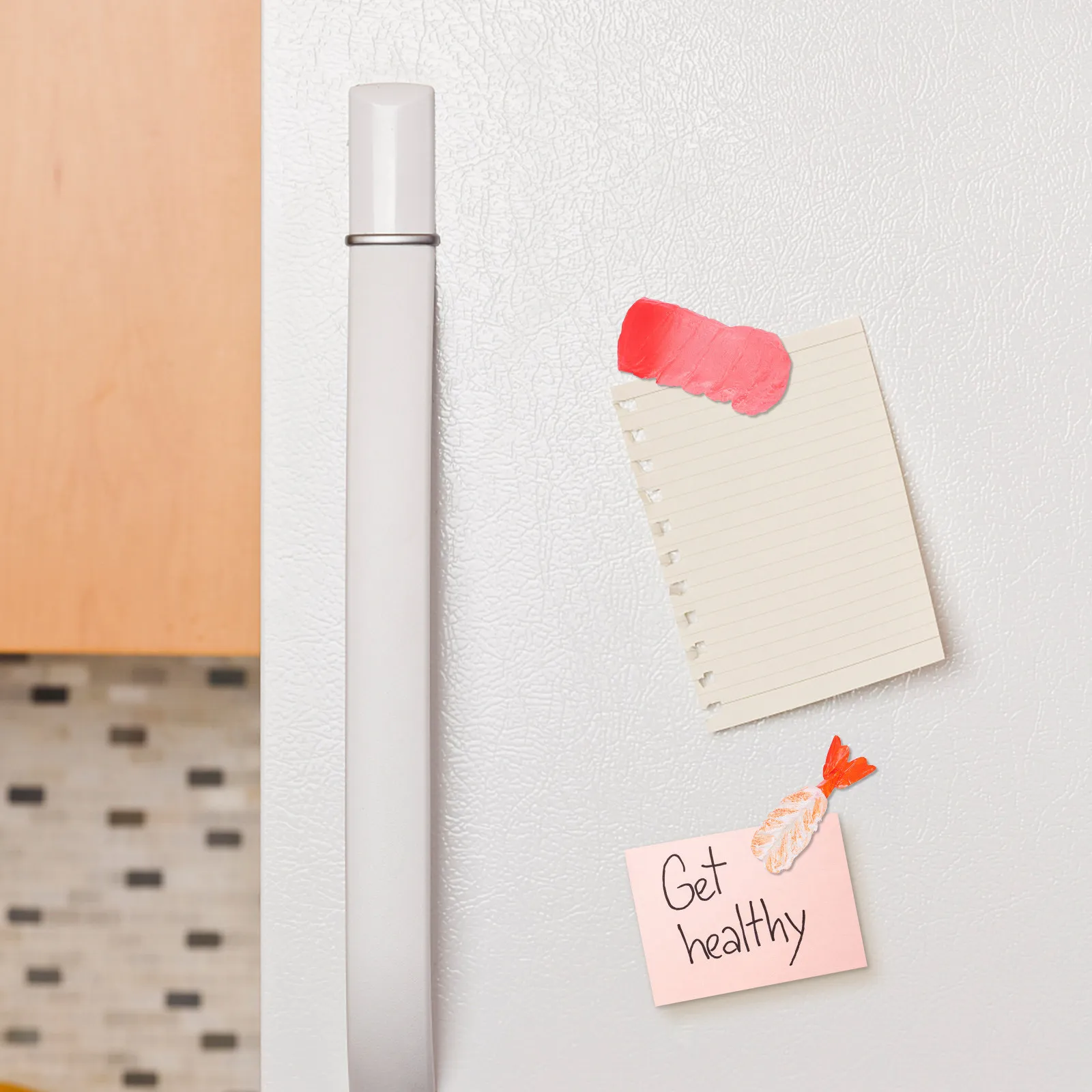 3Pcs 스시 모양의 냉장고 자석 음식 테마 냉장고 장식 주방 캐비닛 화이트 보드 용 수지 자기 접착제