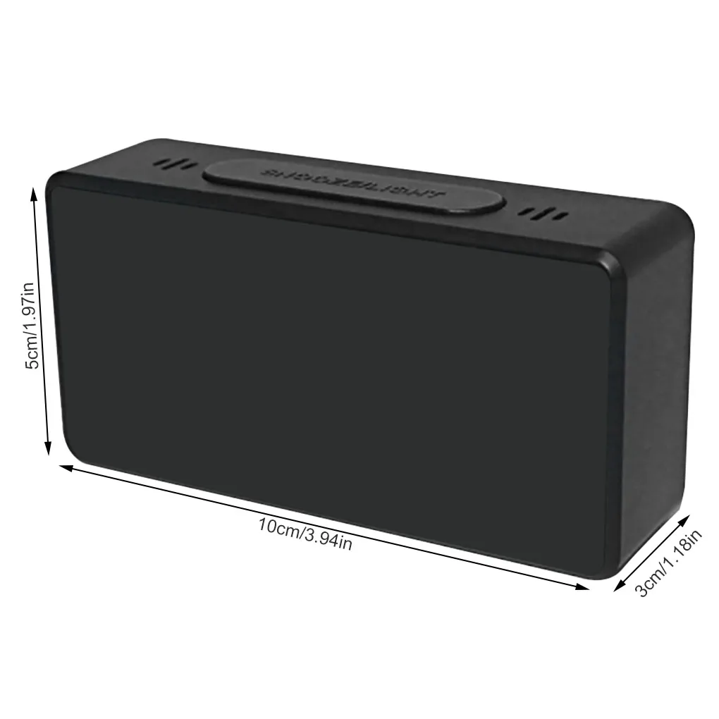 

Alarm Clock Digital LED Display Mirror Timer Electronic Clock for Student Bedside Office Living Room Black