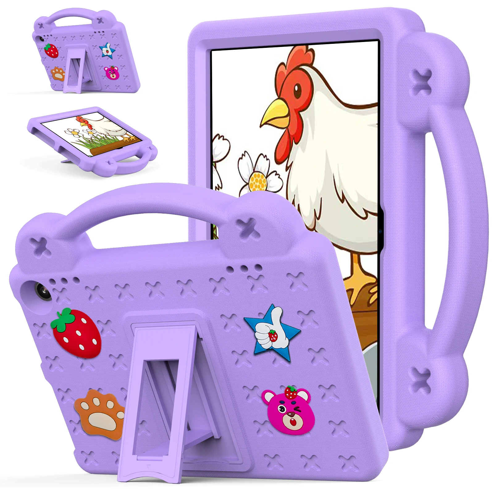 Cartoon EVA Tablet Case with Handle and Shoulder Strap