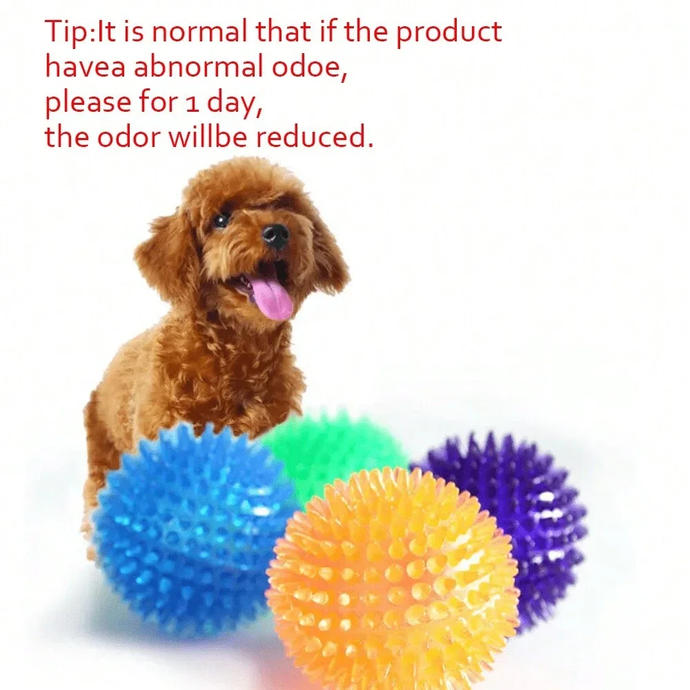 1pc Squeaking Dog Chew Ball, Rubber Teeth Cleaning Toy For Interactive Playtime 4