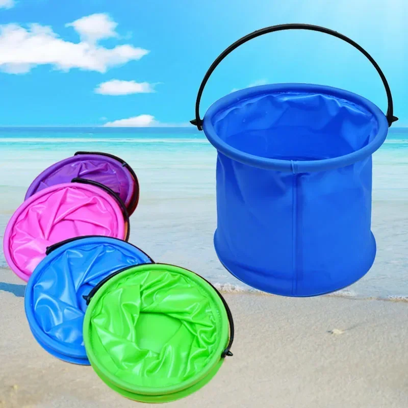 1pc Beach Sand Bucket Toy Collapsible Bucket Gardening Tool Outdoor Pool Play Tool Kids Summer Water Fun Toy Birthday Gift 3