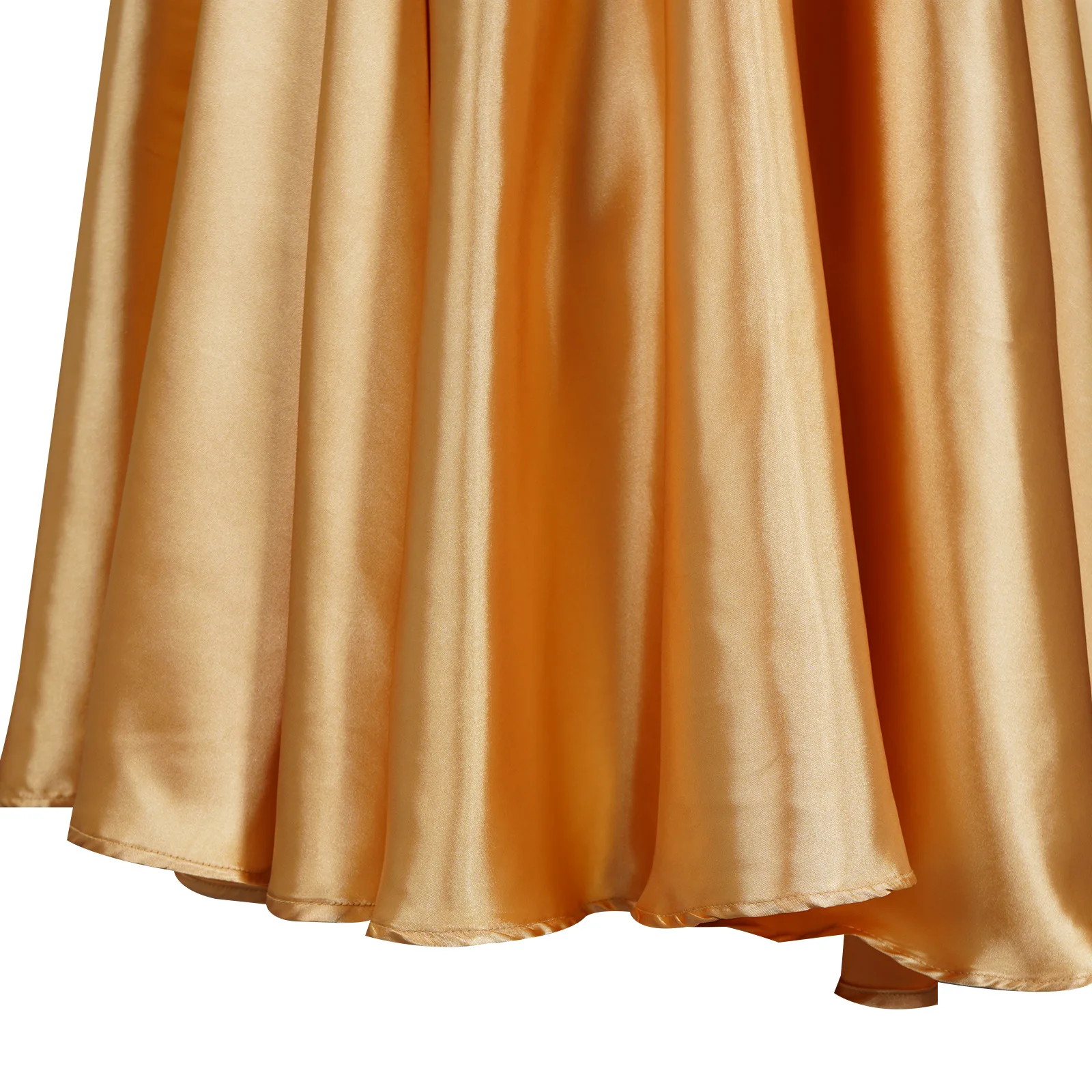 Vintage Yellow Satin Halter Neck Ball Gown Costume for Women (Unofficial)
