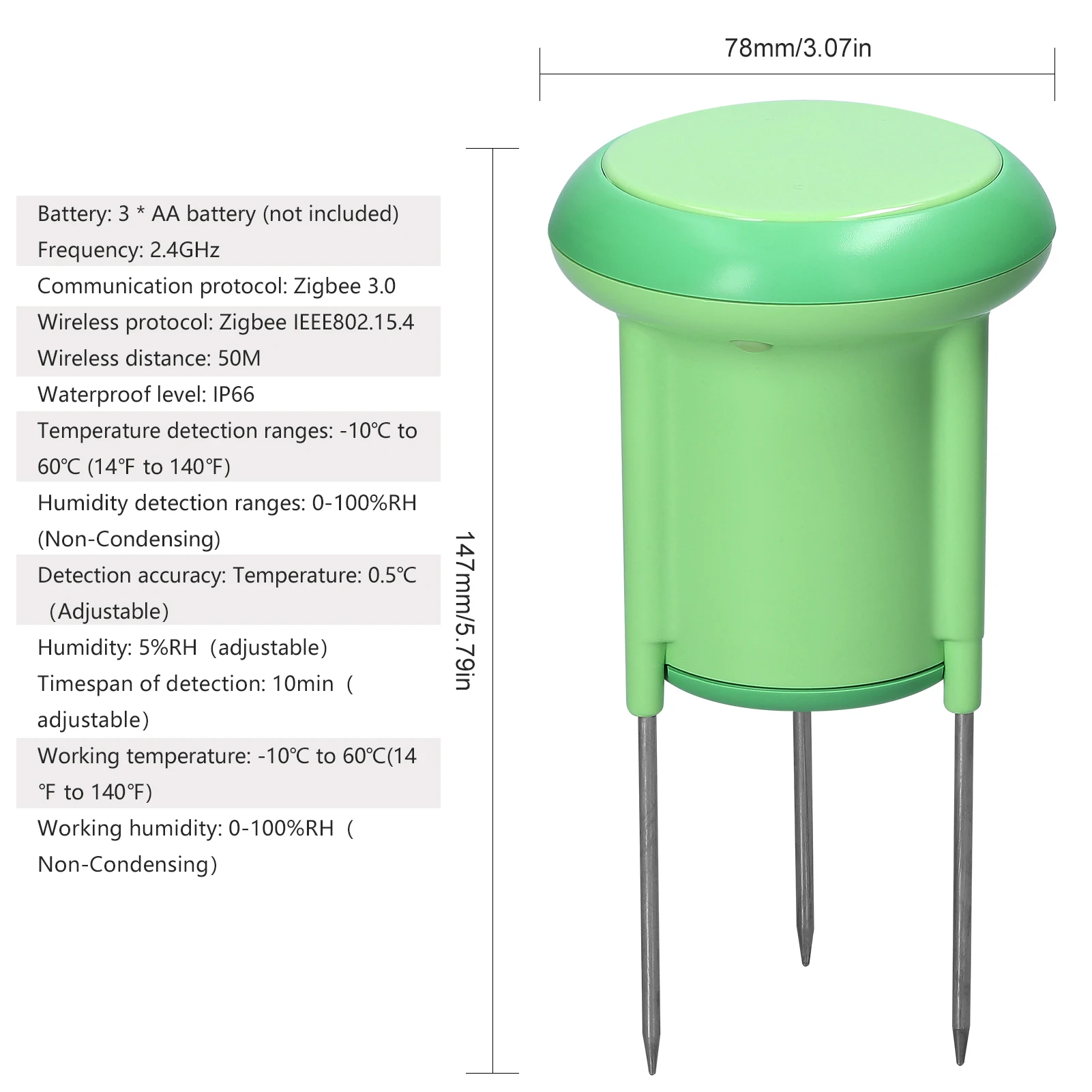 Tuya ZigBee Soil Tester Temperature Humidity Sensor Tuya APP Control Support View History Device Sharing Use with Gateways soil tester