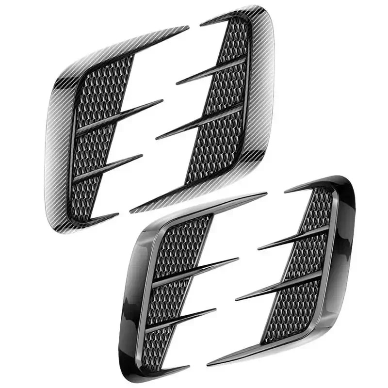 Pair Multipurpose Carbon Fibre Car Shark Gills Emulation Vent Side Air Inlet Hood Decoration Vehicle Air Outlet Car Body Sticker