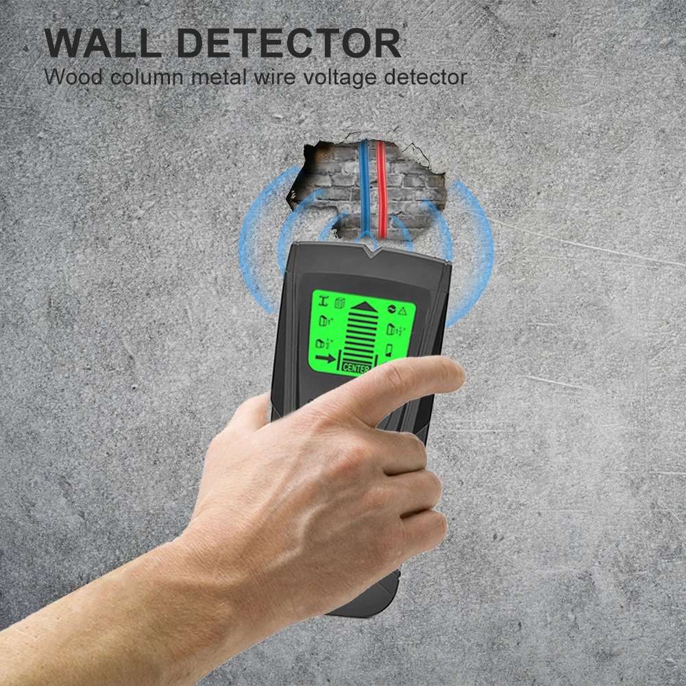 Detector de Metales de profundidad profesional, buscador de tachuelas de mano 3 en 1, Sensor de escáner de pared para detección de alambre, buscador de metales