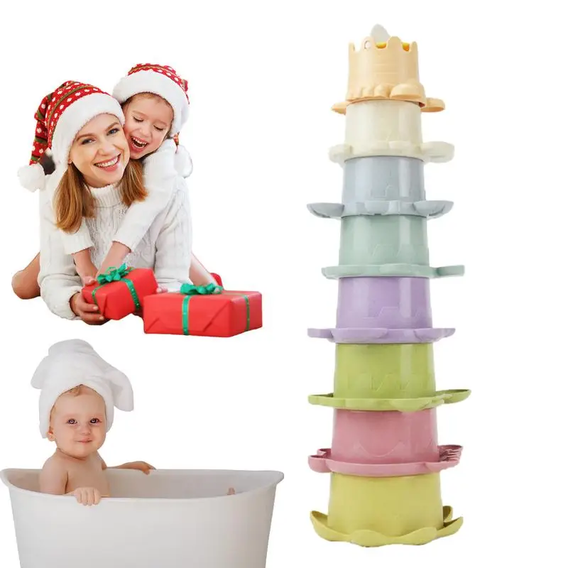 

Игрушечные стаканы, набор из 8 подсчитывающих цифр, распознавающих цвета и игрушечные животные для сборки, преддетский сад, игрушки для аквапарка в ванной