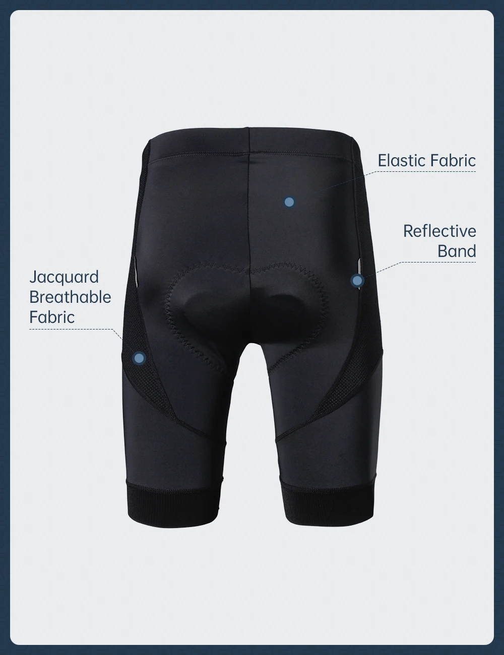 Description Picture 6 of itemMen's Cycling Shorts MTB Bicycle Clothing Bike Tights Breathable 3D Padded Sports Riding Half Pants with Anti-Slip Leg Grips