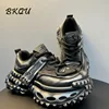 BKQU Daddy shoes men's shoes 2025 spring new thick sole increase to make old lovers cool retro fashion breathable sports shoes 1