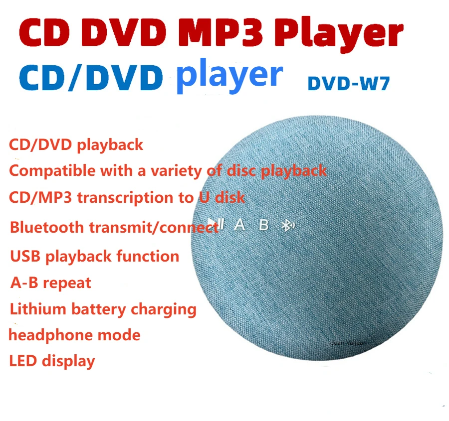 Portable Bluetooth CD Player with Speakers USB Remote Control