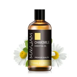 Aromatic Essential Oils Collection - Lavender, Eucalyptus, Rose, Ginger, Lemongrass Fragrances for Diffusers, Humidifiers, and Candle Making (100ml) (Chamomile)