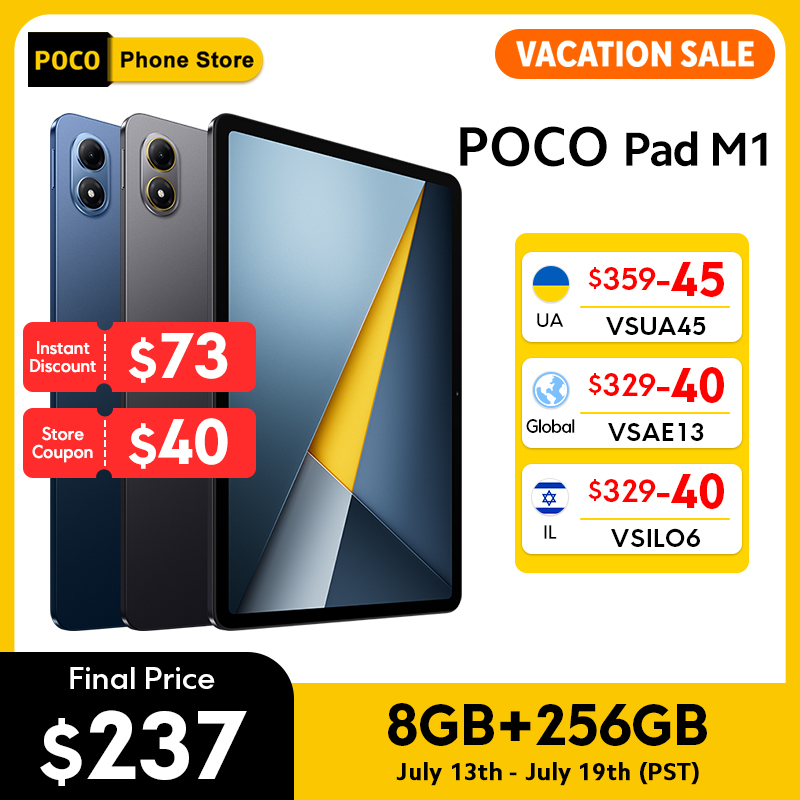  POCO PAD M1 Global Version Tablet Snapdragon 7s Gen 4 12.1" 120Hz 2.5K display 12000mAh Battery 33W Fast charging