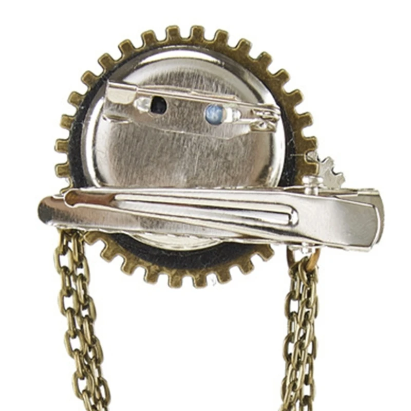 Metal Brooch Pin Lapel Pin Suit Tie Brooch Steampunk Hair Clip for