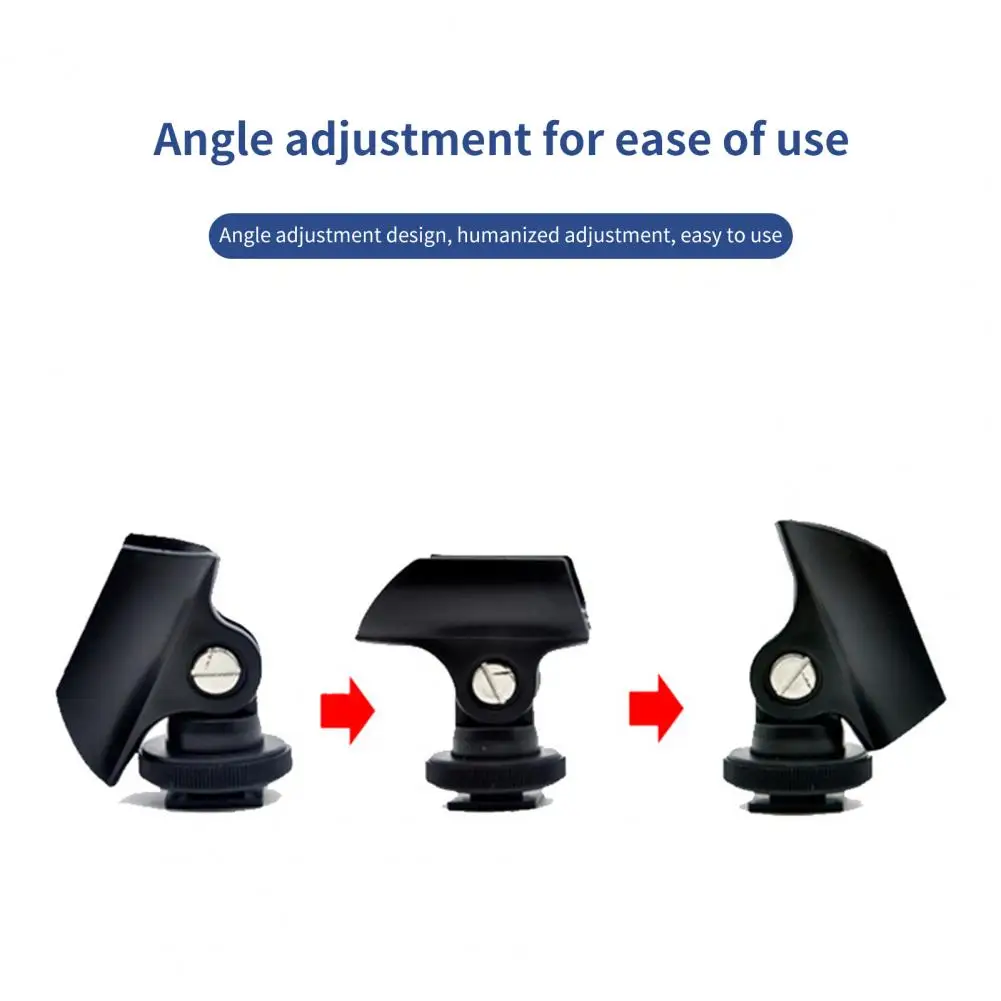 ABS Microphone Holder Portable Easy Installation Practical Desk Rotatable Handheld Microphone Riser with Hot Shoe