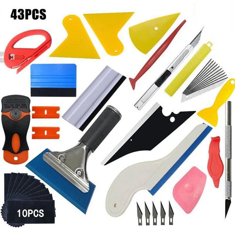 Car Film Wrap Tool Kit Vinyl Spatula Vinyl Scraper Cutter for Vehicle Window Tint window tints Tools Squeegee Set car wrapping tools window tinting squeegee automotive film tools window tint squeegee