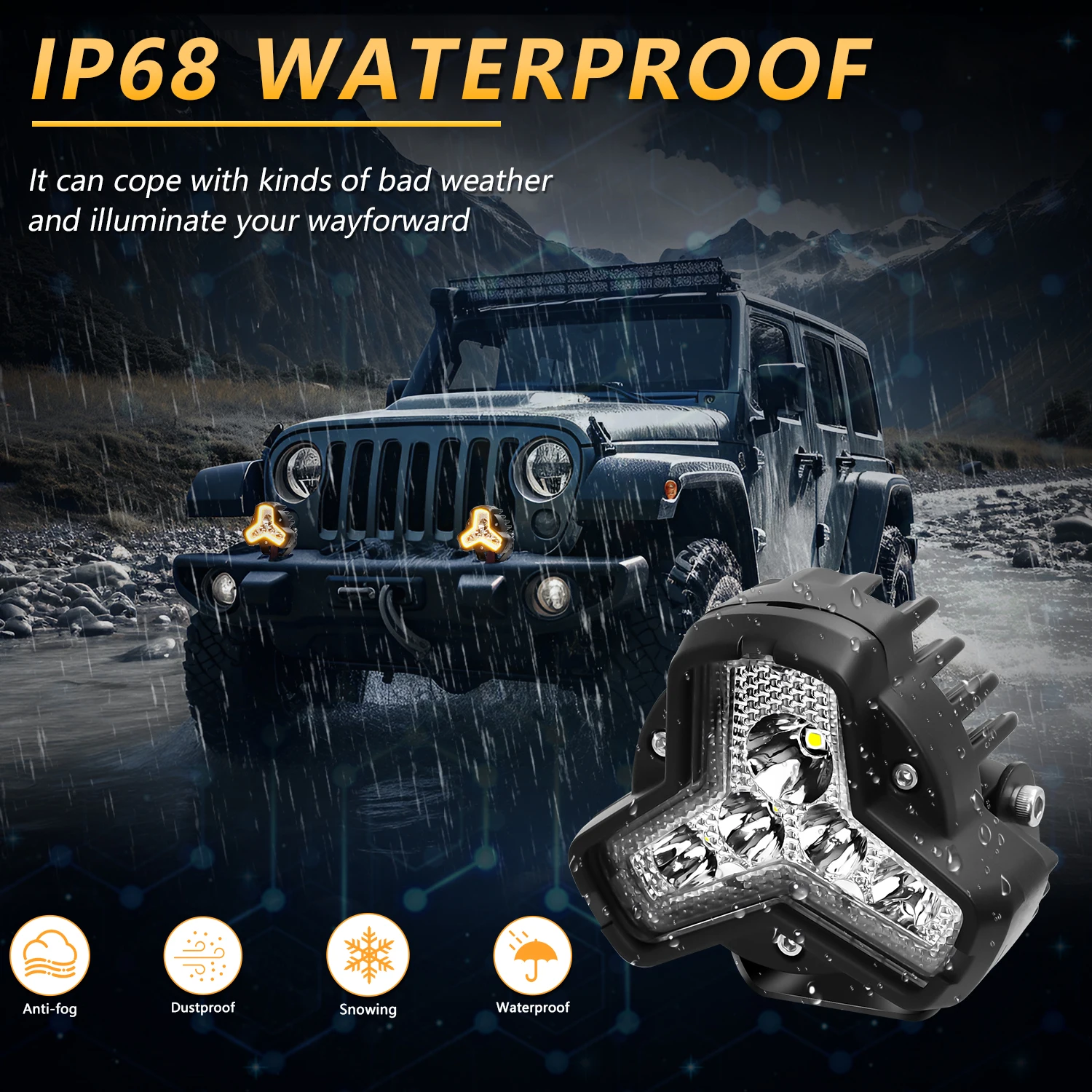 Auxiliary Work Fog Light Lighthouse Motorcycle Headlights Long Range Led Light