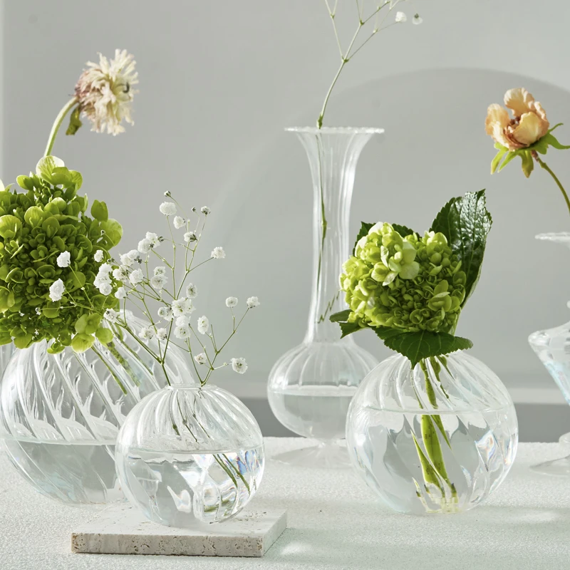 Transparent Vase Modern Home Decor Vase Decoration Home Wedding Clear Glass Vase Nordic Vases Set Hydroponic Vase 3