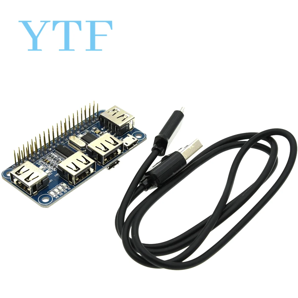 4 Ports USB HDM HUB HAT For Raspberry Pi 3 / 2 / Zero W Extension Board USB To UART For Serial Debugging Compatible With Raspberry Pi Expansion Board