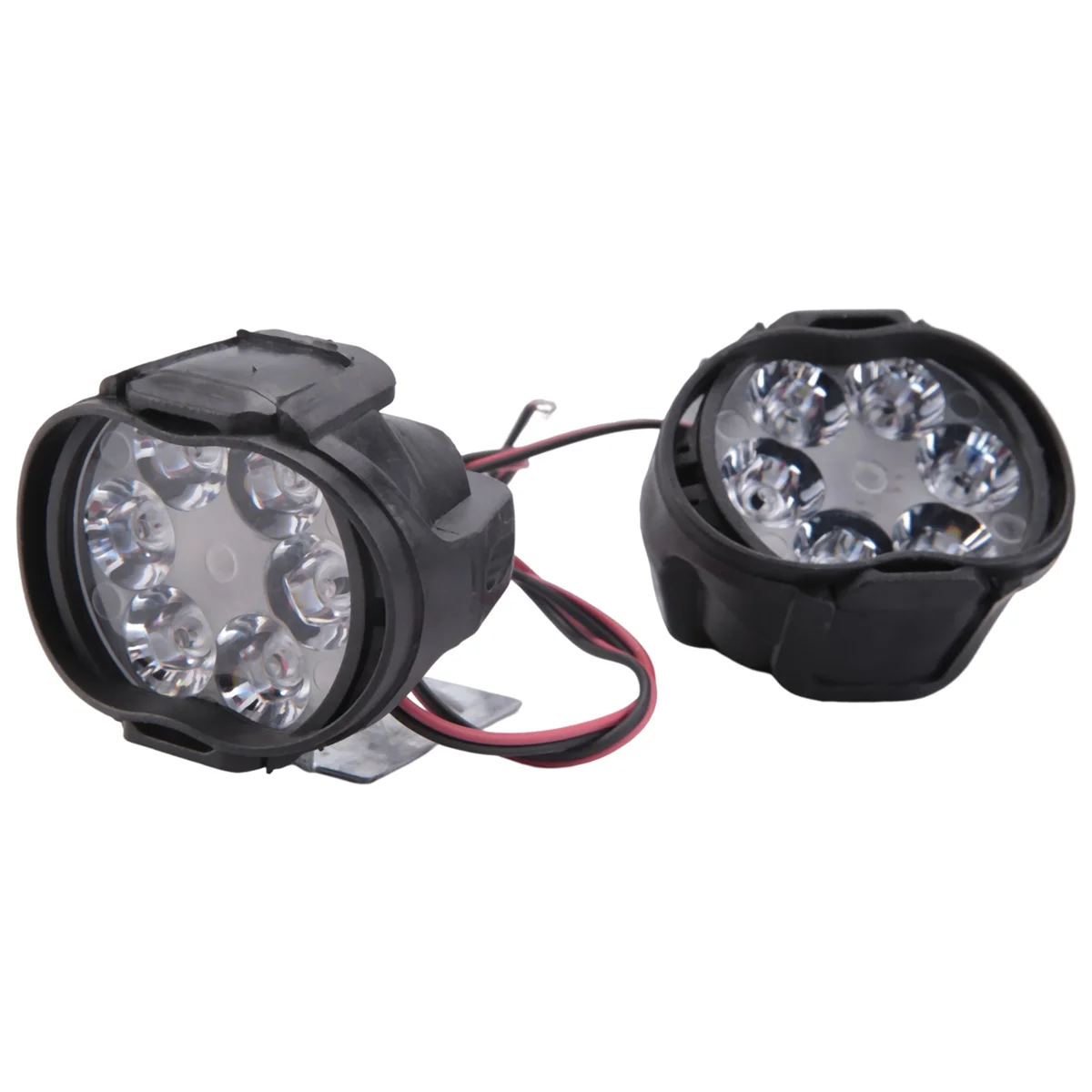 오토바이 헤드라이트 어셈블리, 범용 스쿠터 ATV 안개 스포트라이트, 6 LED, 10W, 1000Lm, 2 개