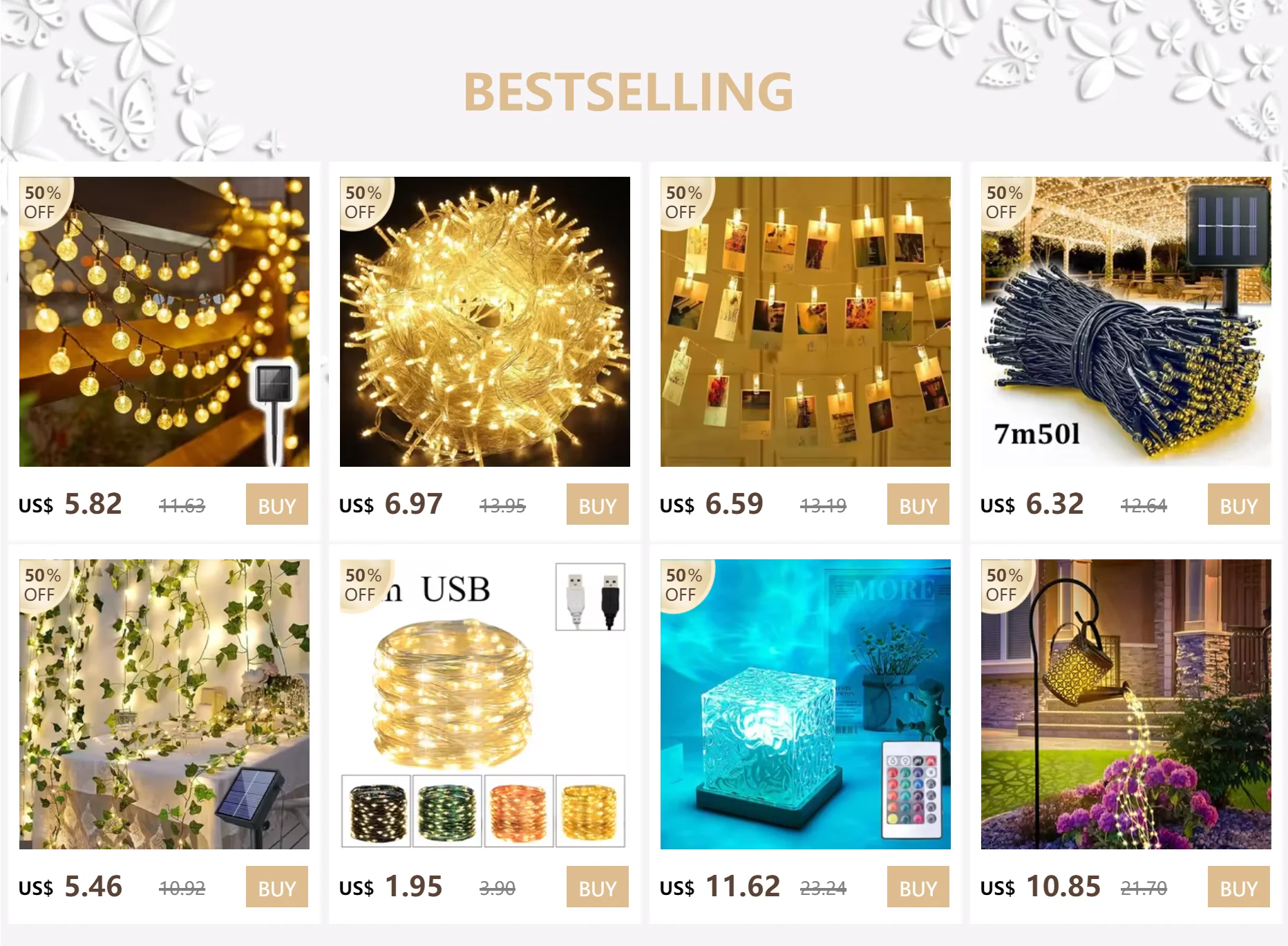 Description Picture 2 of item6.5M 30 LED Waterproof Lantern Solar String Fairy Lights Outdoor Garland Patio Light Solar Power Lamp Christmas For Garden Decor