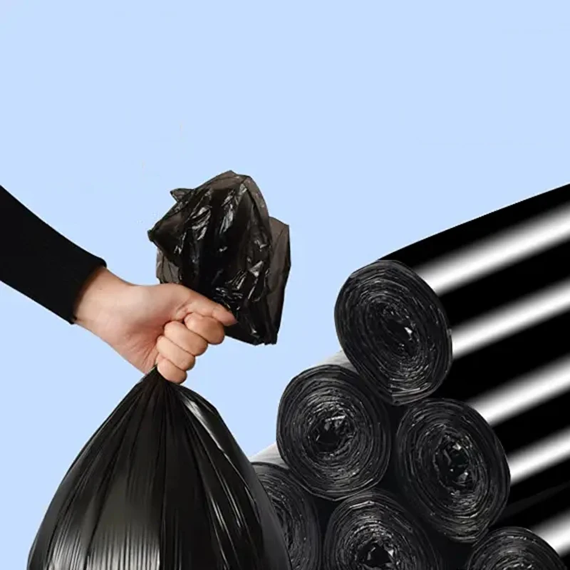 

Household Portable Thicken Rubbish Bag Kitchen Restaurant Leakproof Sturdy Rubbish Bag Vest Type PE Material Large Storage Bag