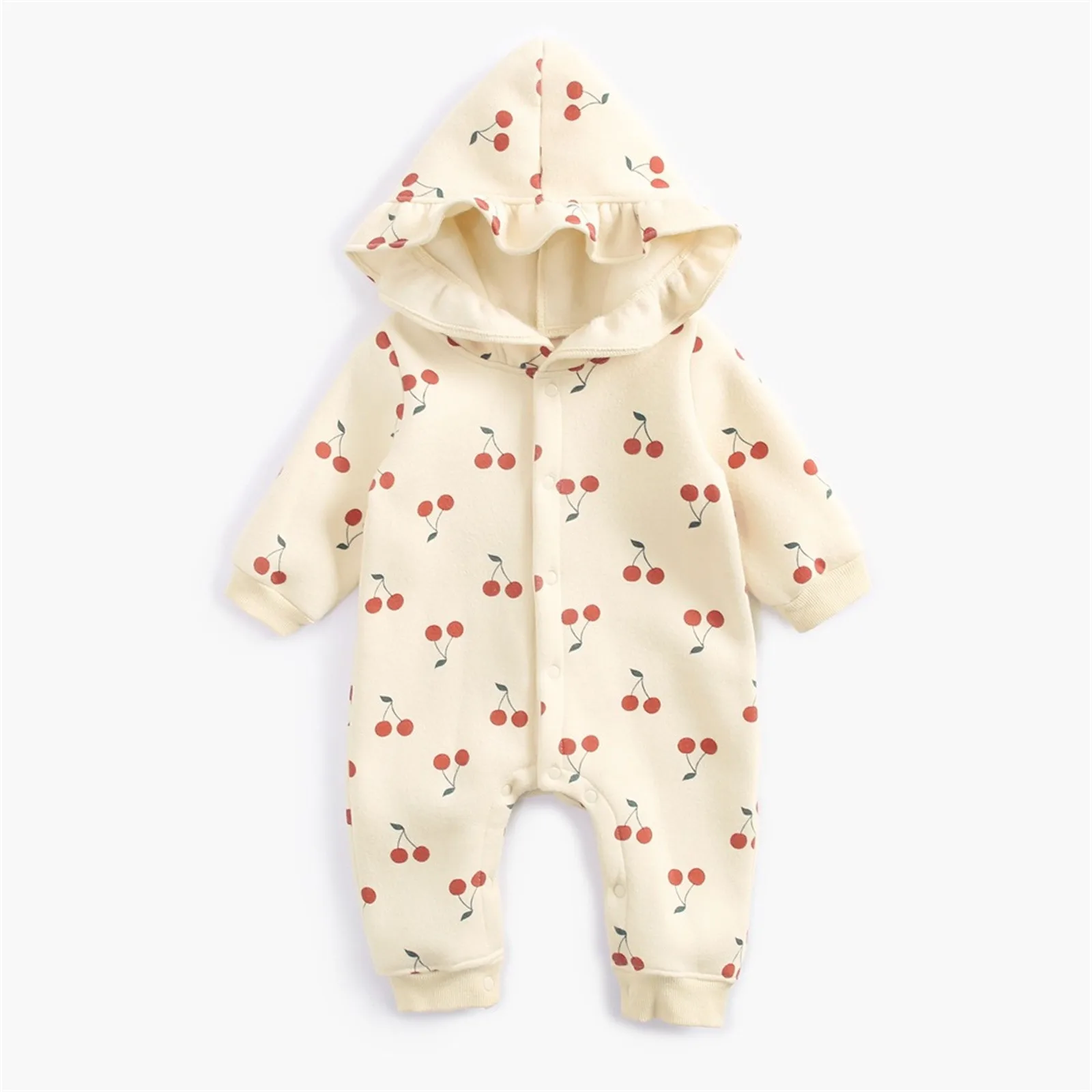 

Boutique Dress for Baby Toddler Kids Infant Newborn Baby Girls Long Sleeve Cute Cherry Print Thicken Romper Teal Baby Dress